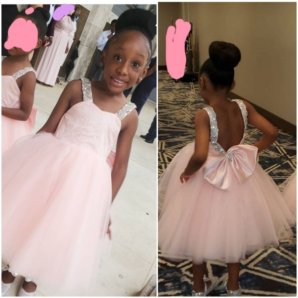 Tulle Rhinestone Pink Girl Dress